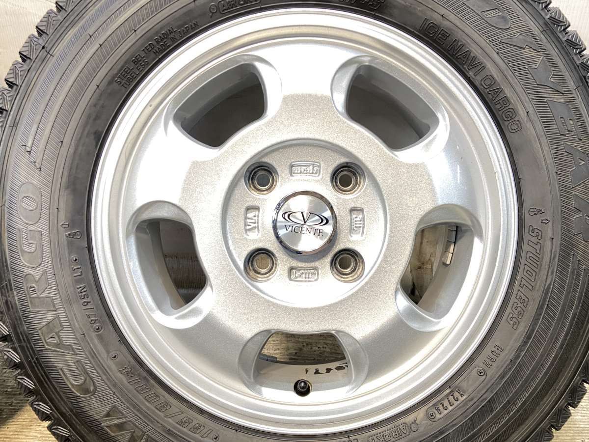  165 80 R 14 97 95 LT グッドイヤー アイスナビ カーゴ VICENTE x 5 0 42 114 3 4穴 タイヤ スタッドレスタイヤ ホイールセット 4本セット w タイヤ ホイールセット タイヤ ホイール