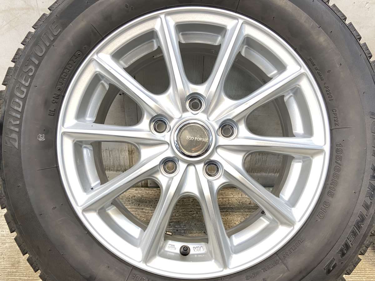  195 65 R 15 ブリヂストン アイスパートナー2 ECO FORME x 6 0 53 114 3 5穴 タイヤ スタッドレスタイヤ ホイールセット 4本セット w タイヤ ホイールセット タイヤ ホイール