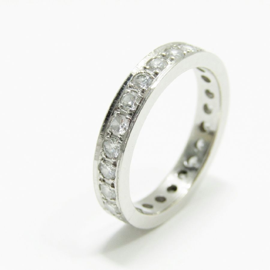 併売商品 フルエタニティリング ダイヤモンド 1.3 ct プラチナ PT 900 指輪 メンズ レディース M 1466