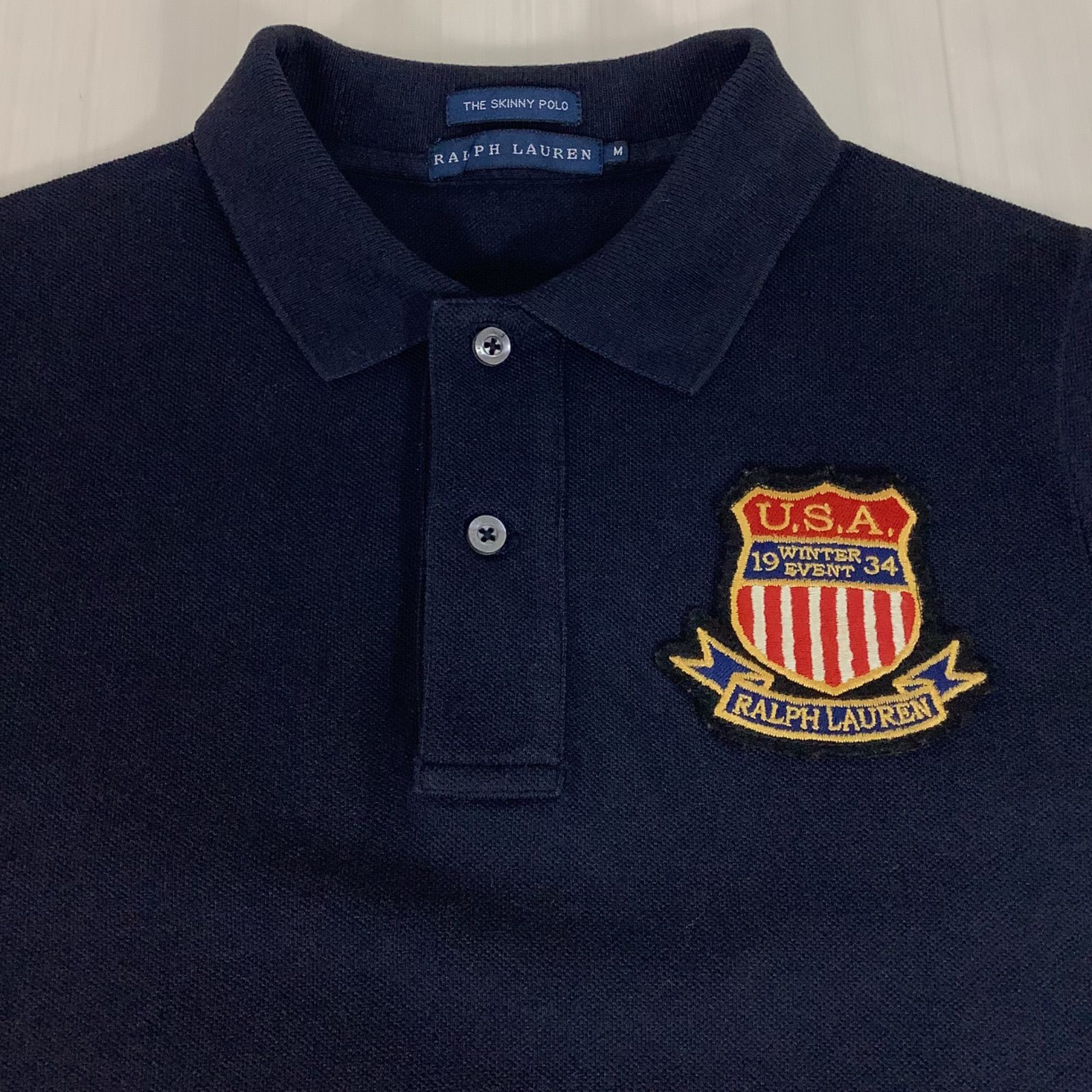 良品】RALPH LAUREN ラルフローレン 半袖ポロシャツ M ブラック 黒