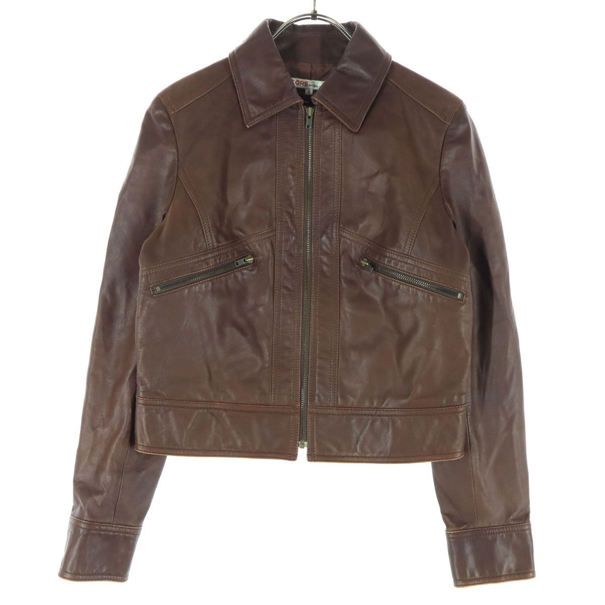 Michael Kors マイケルコース 長袖 レザージャケット 6 ブラウン