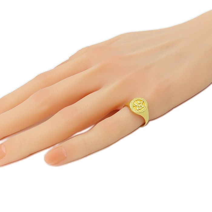 K 23 リング 23金イエローゴールド フリーサイズ 指輪 約7 5 g シグネットリング ジュエリー メンズ 貴金属 地金 ゴクラク 質屋 丸高 リーフ 植物 21 183 8