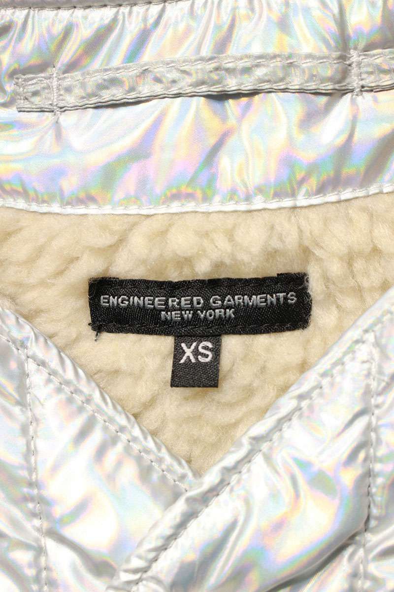 メタリックフーデッドボアコート