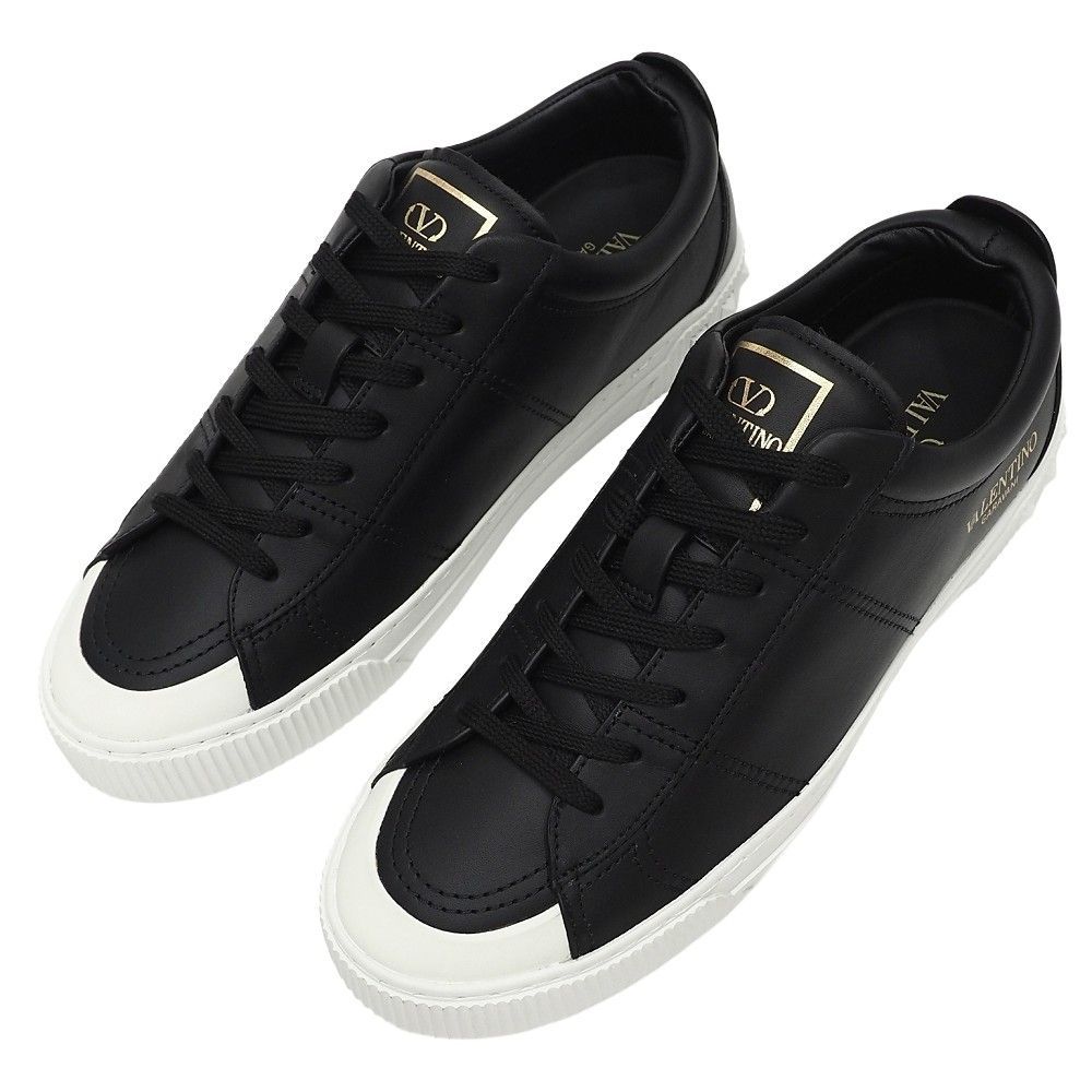 VALENTINO ブラック スニーカー 新品 VALENTINO GARAVANI レザースニーカー 【サイズ：42】 ブラック