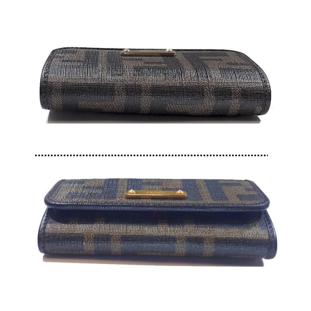 FENDI フェンディ ズッカ柄 6連キーケース ゴールド ロゴプレート PVC