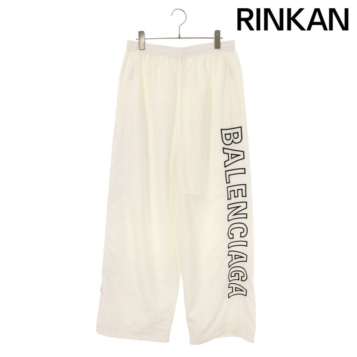 バレンシアガ 768829 TNO 79 サイドロゴナイロンロングパンツ メンズ M