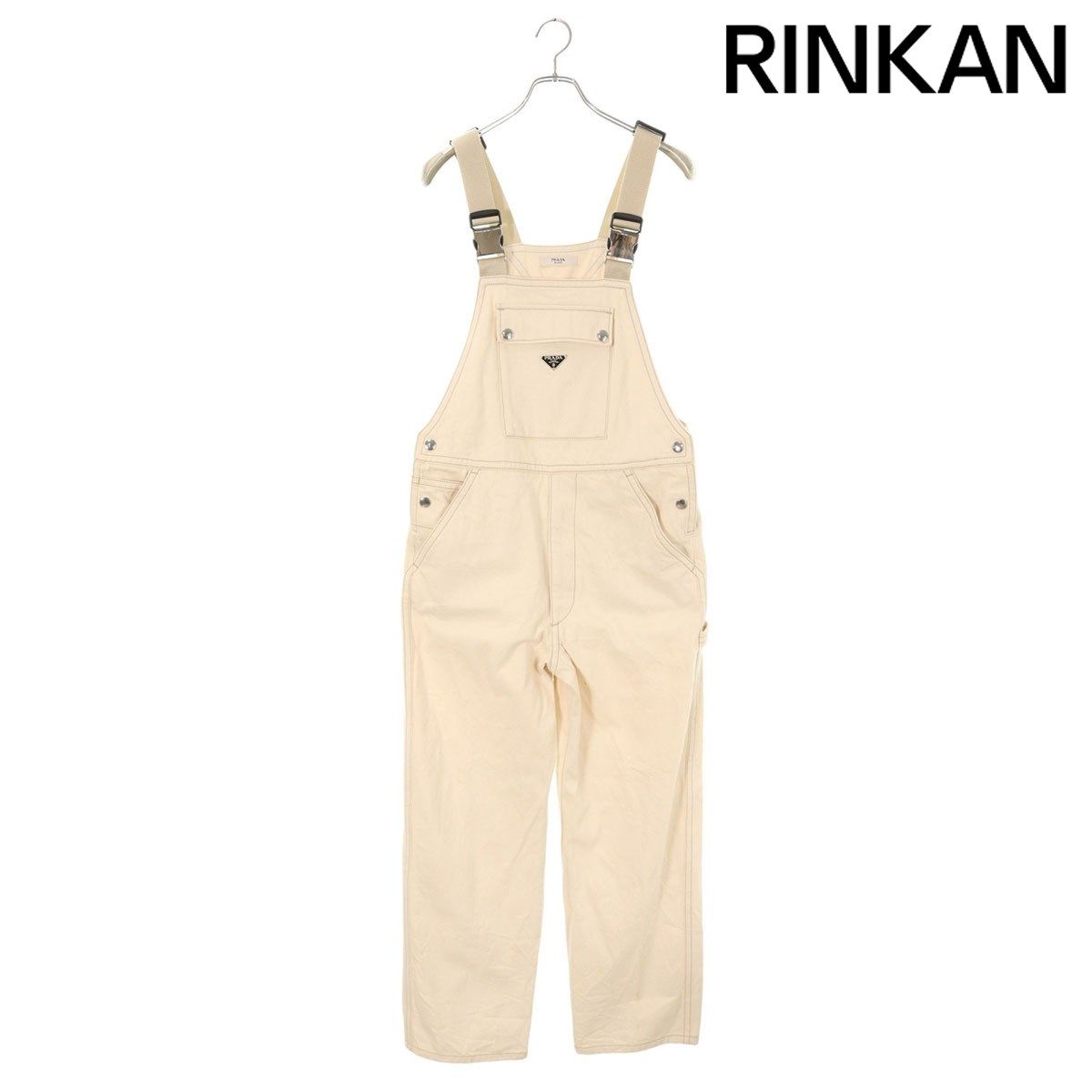 プラダ GEZ003 S222 12CD トライアングルロゴプレートデニムオーバーオール メンズ 31