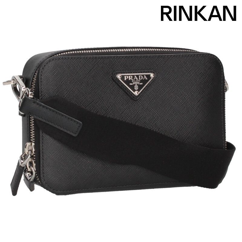 プラダ 2VH070 三角ロゴプレートサフィアーノレザーショルダーバッグ メンズ