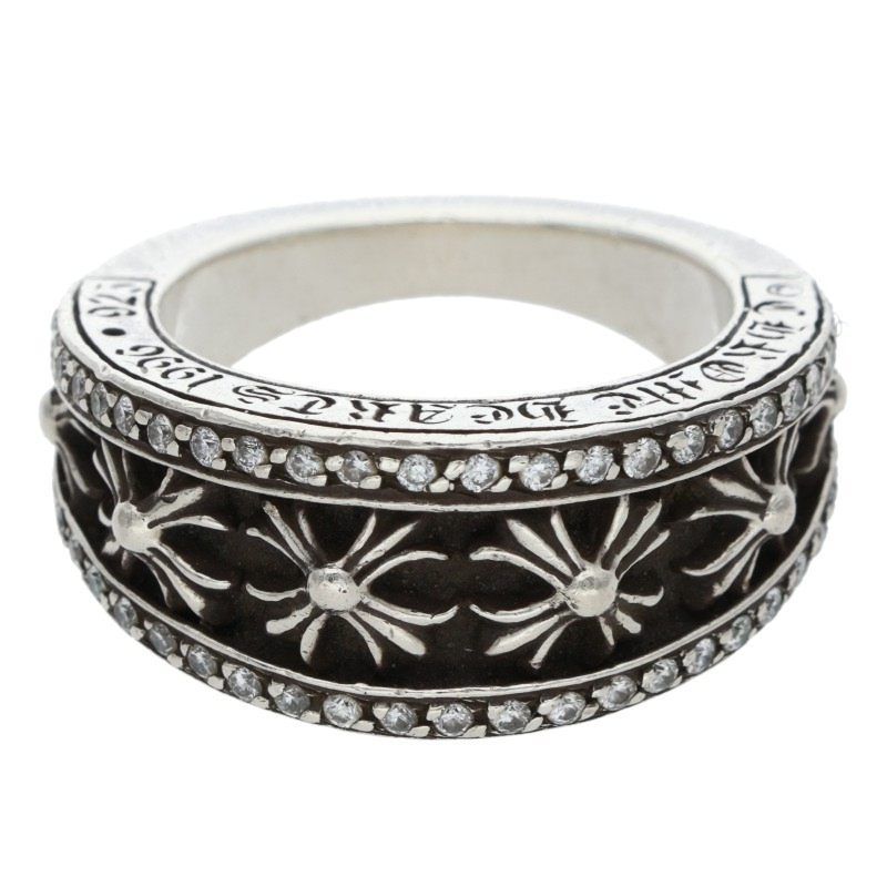 クロムハーツ NARROW V CH PLUS P DMND A アフターPAVEシルバーリング メンズ 18 5号