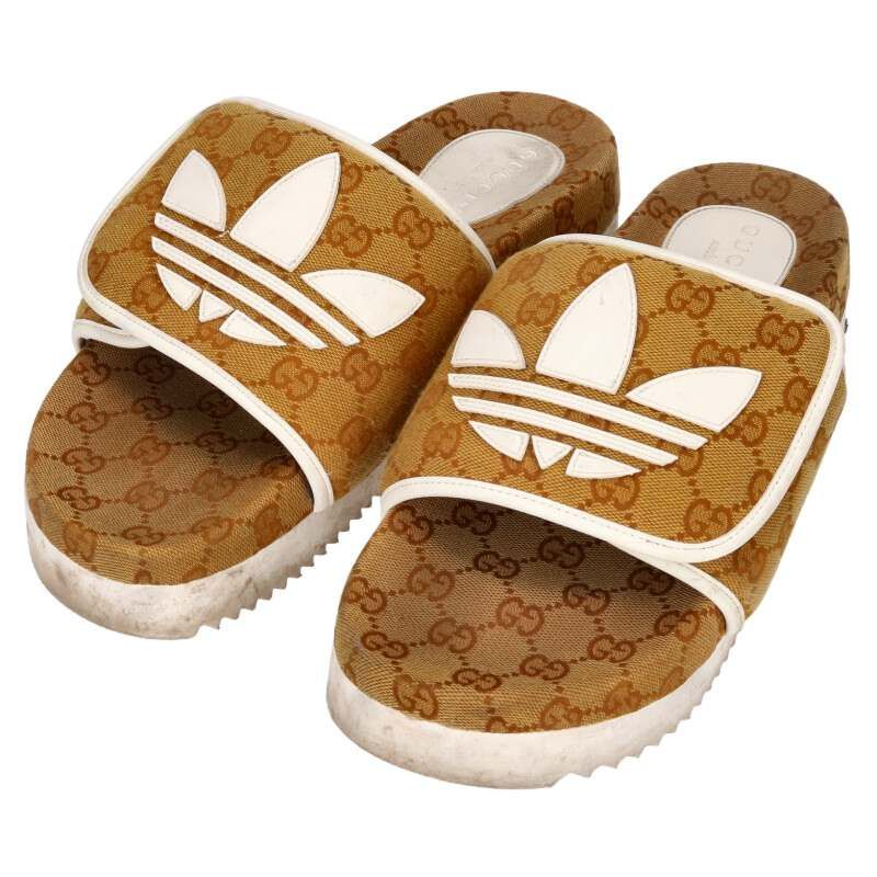 グッチ ×アディダス adidas GGキャンバスプラットフォームサンダル メンズ