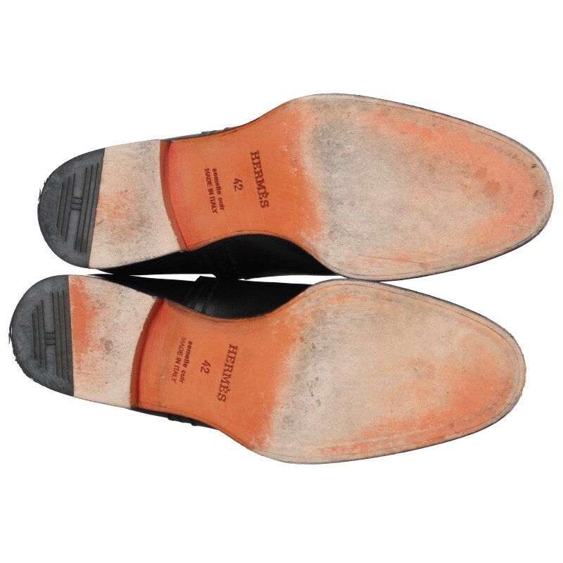 エルメス フォーチュン カーフレザーケリー金具ブーツ メンズ 42  