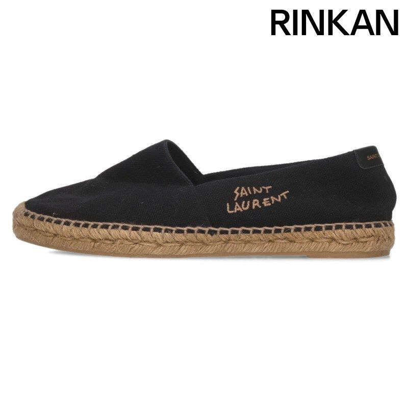 サンローランパリ 605956 エスパドリーユ ロゴ刺繍キャンバススリッポン メンズ 42