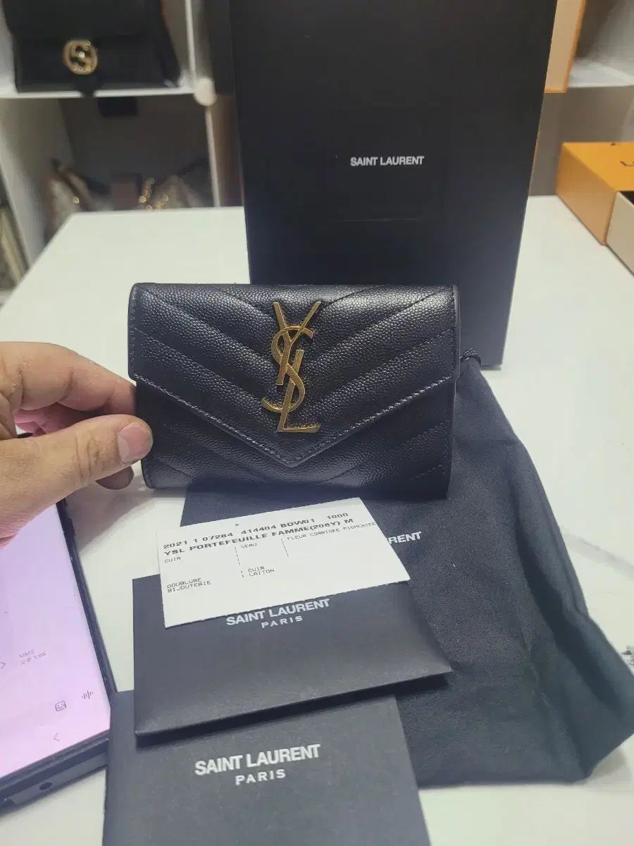  サンローラン YSL カードウォレット ブラック 414404 長財布 小物