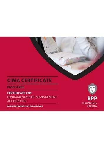 CIMA - Fundamentals of Management Accounting Certificate paper C 01 Passcards