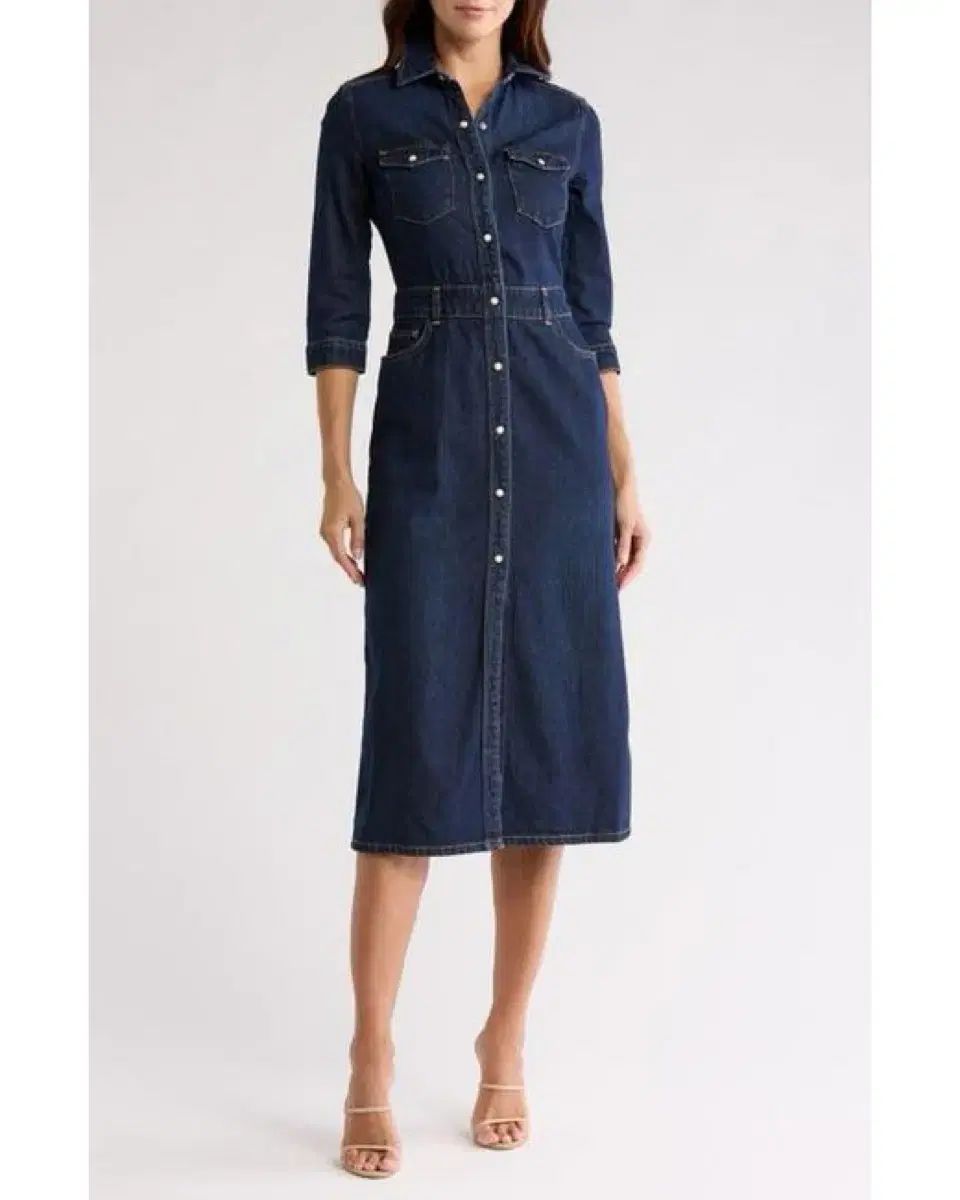 オールセインツ ポリ デニム ワンピース