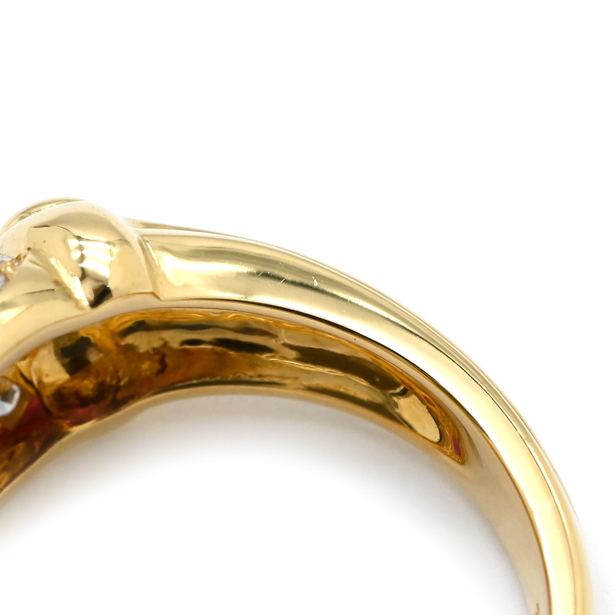 リング 指輪 ルビー ダイヤリング K18YG ルビー ダイヤモンド イエロー