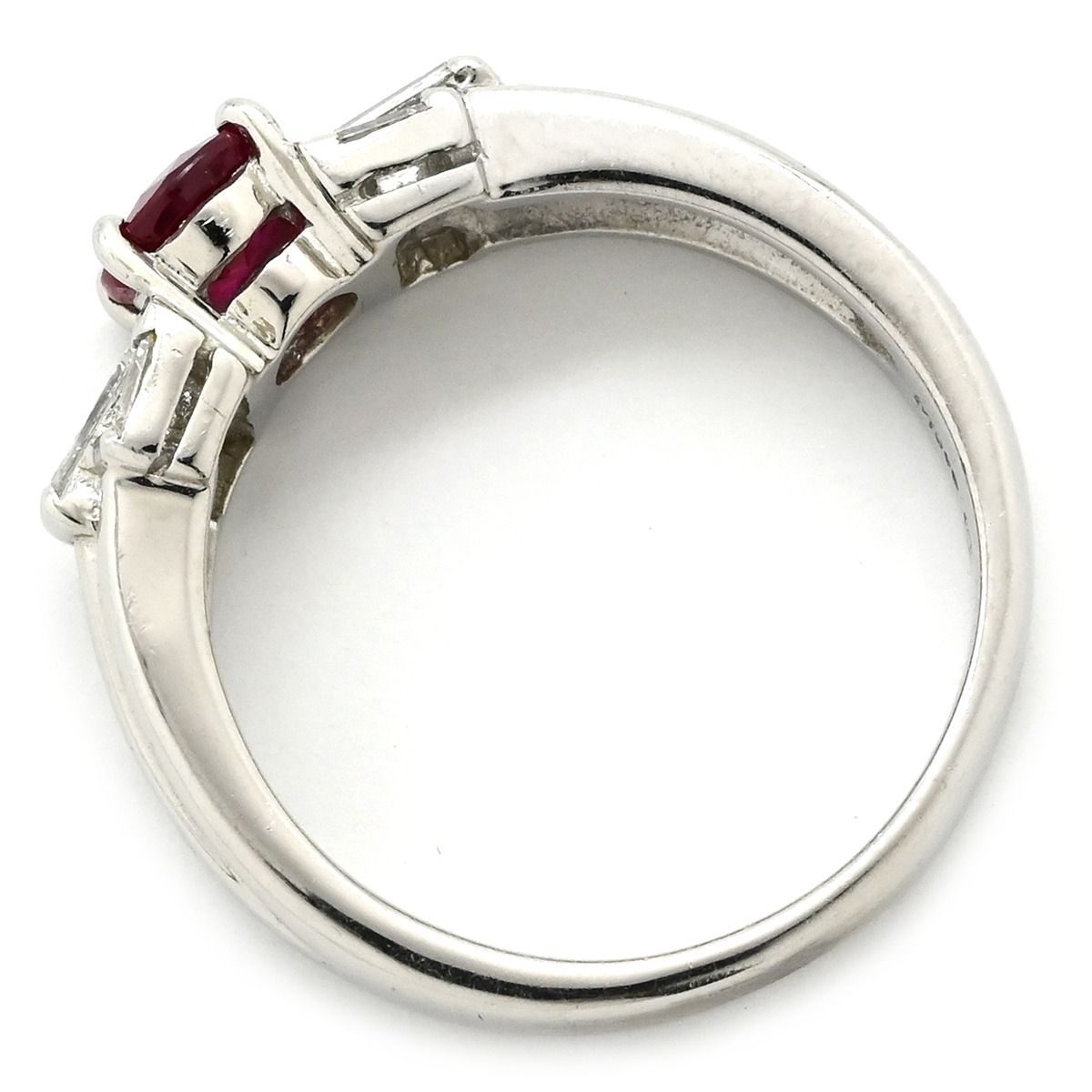 リング 指輪 ルビー ダイヤリング Pt 900 ダイヤモンド プラチナシルバー レッド 赤 12.5号
