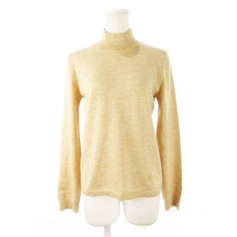 ダックス DAKS ニット セーター ハイネック 長袖 ウール ロゴ刺繍 ワン