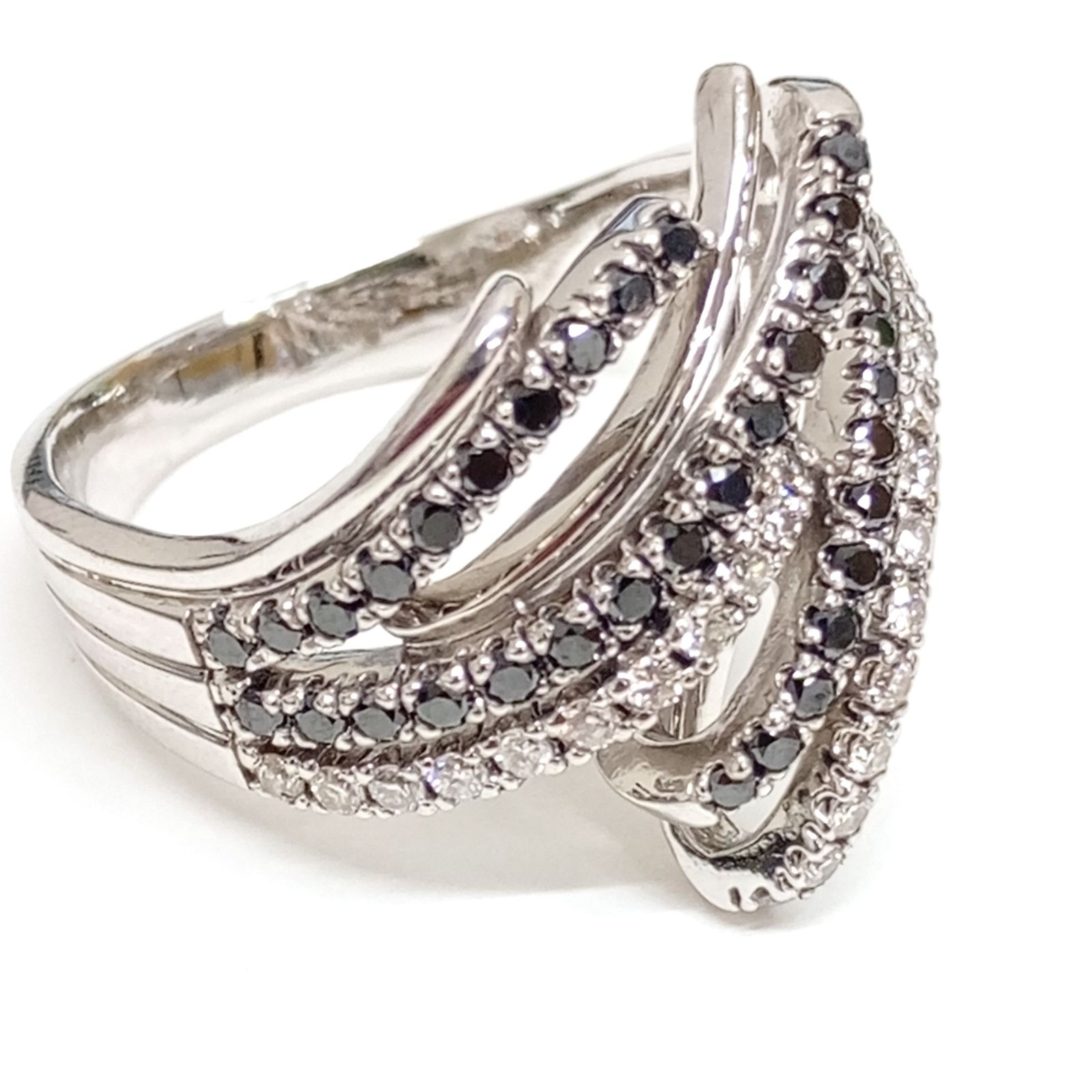 K 18 WG メレD BD 0.65 ct リング 総重量8.14 g 指輪 ダイヤ ブラックダイヤモンド ゴールド GOLD JA-25287