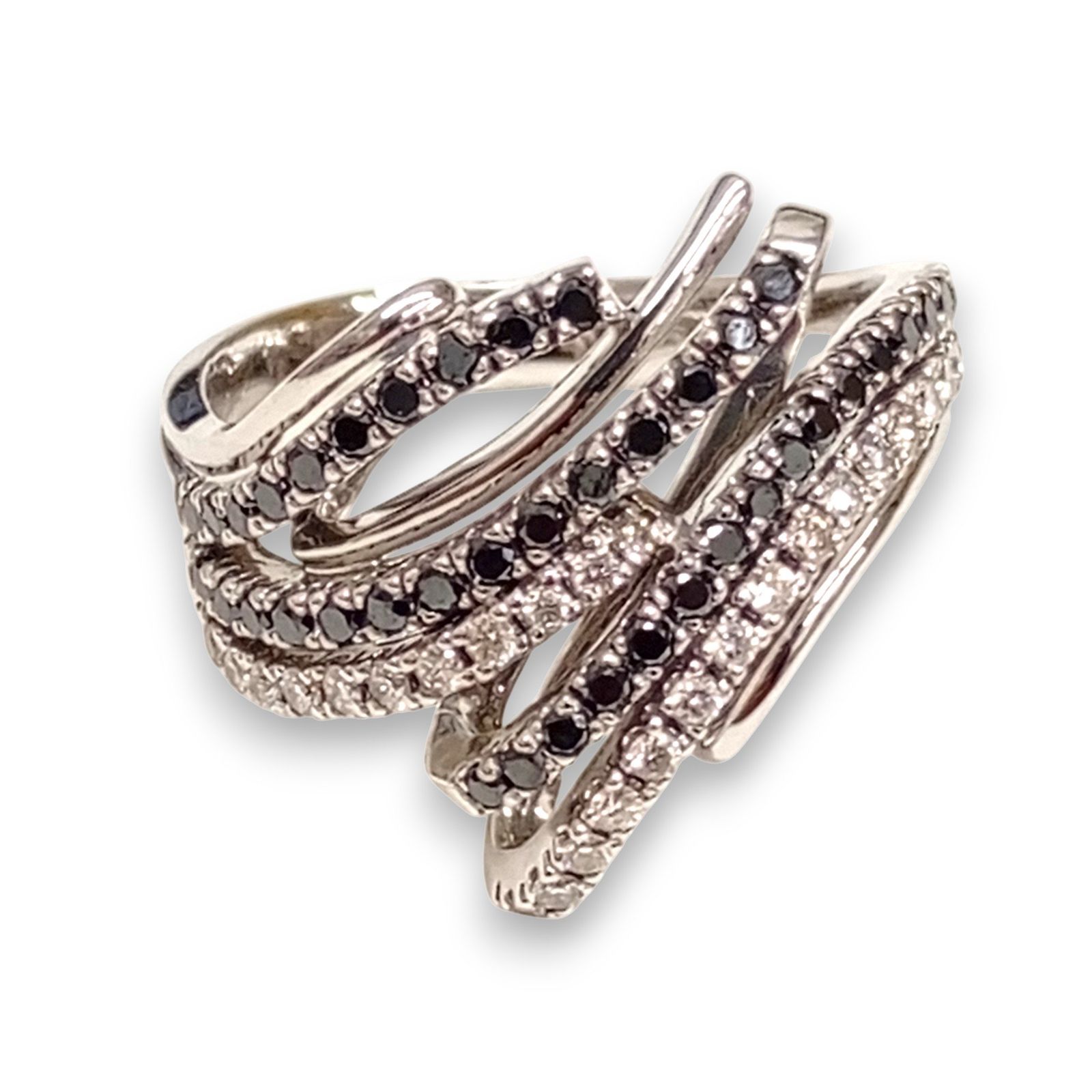 K 18 WG メレD BD 0 65 ct リング 総重量8 14 g 指輪 ダイヤ ブラックダイヤモンド ゴールド GOLD JA 25287