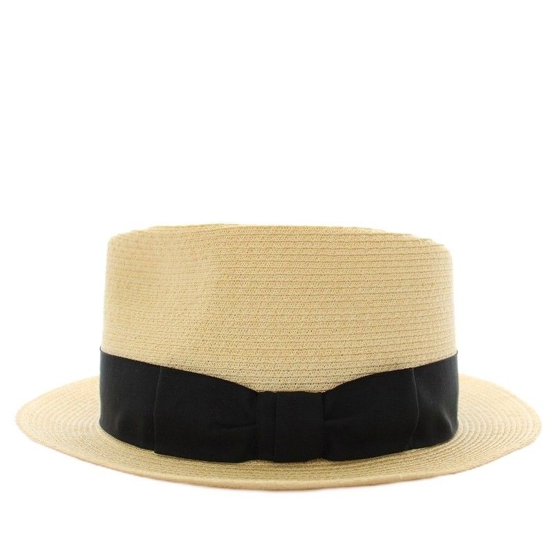  フォクシー ブティック FOXEY BOUTIQUE 麦わら帽子 麻 中折れ ストローハット F ベージュ 黒 G 麦わら帽子 帽子