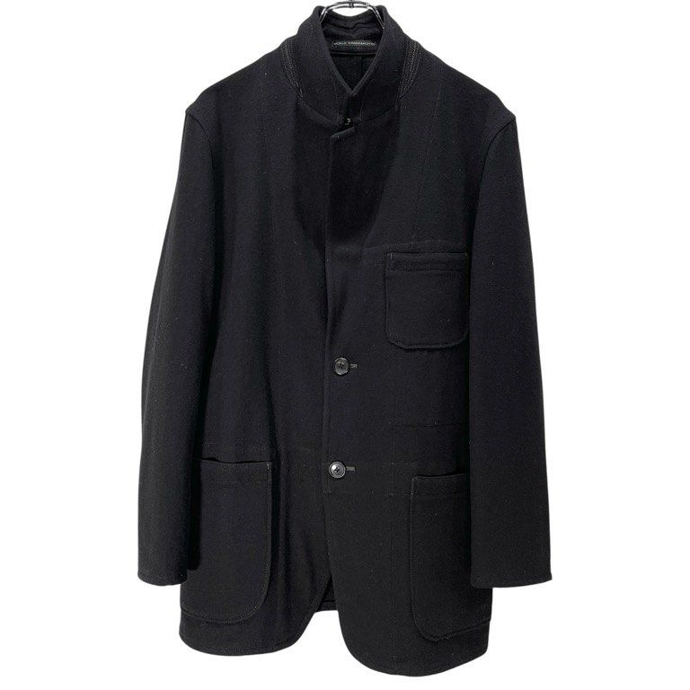 Y's for men ウールフラノラペルフックスタンドカラーテーラードジャケット マオカラー コート Yohji Yamamoto Pour Homme Y's for men ウールフラノラペルフックスタンドカラーテーラード