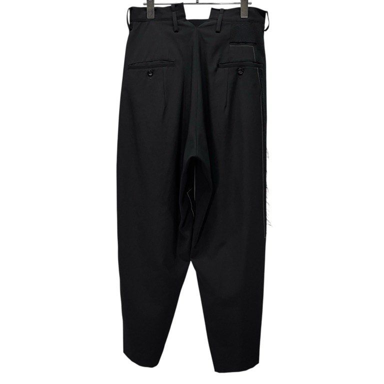 Y s 19AW ウールギャバジンカットアウトニット切替裁ち切りワイドパンツ カットオフ サスペンダーボタン Yohji Yamamoto