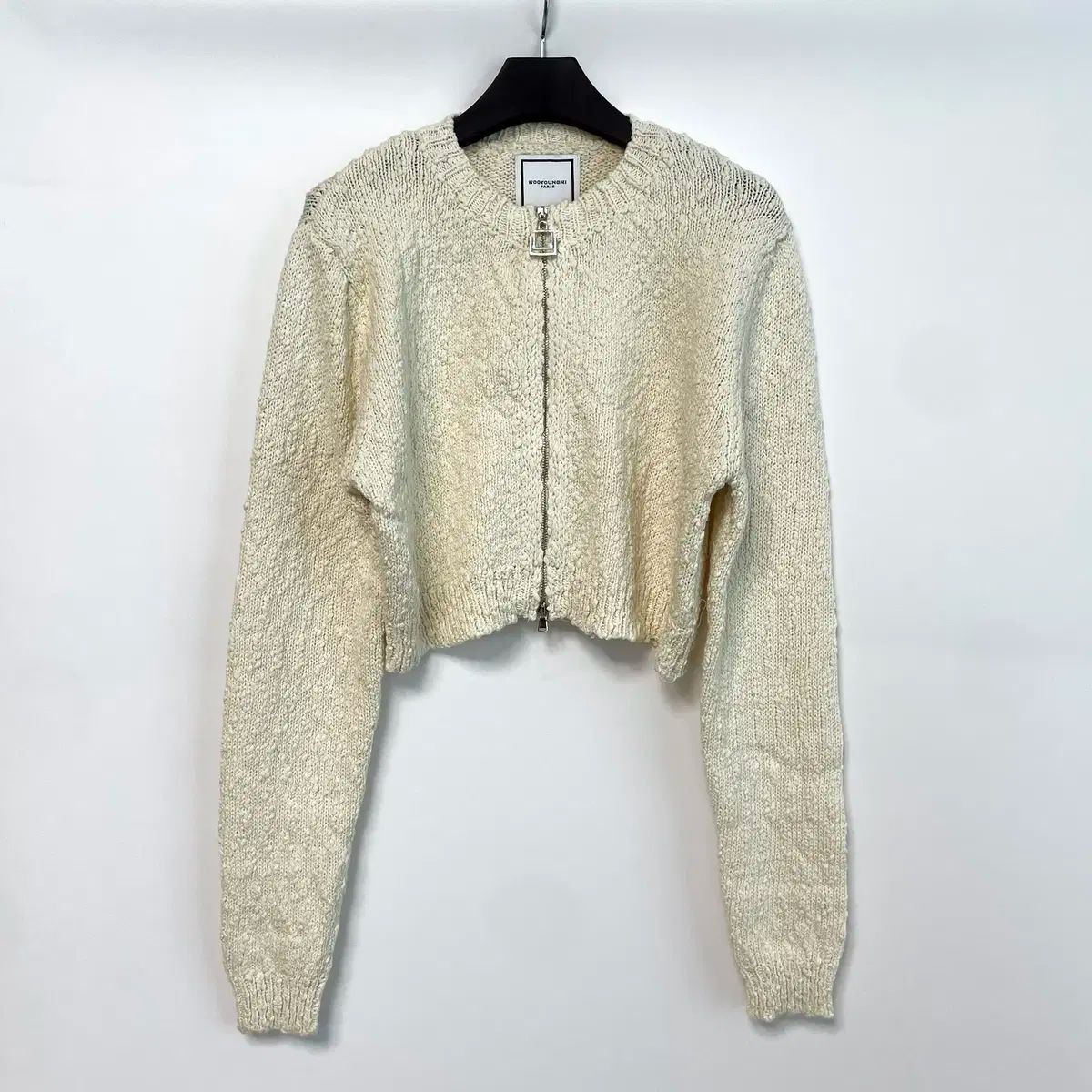 WYM 텍스처 위빙 가디건 アイボリー ブラック