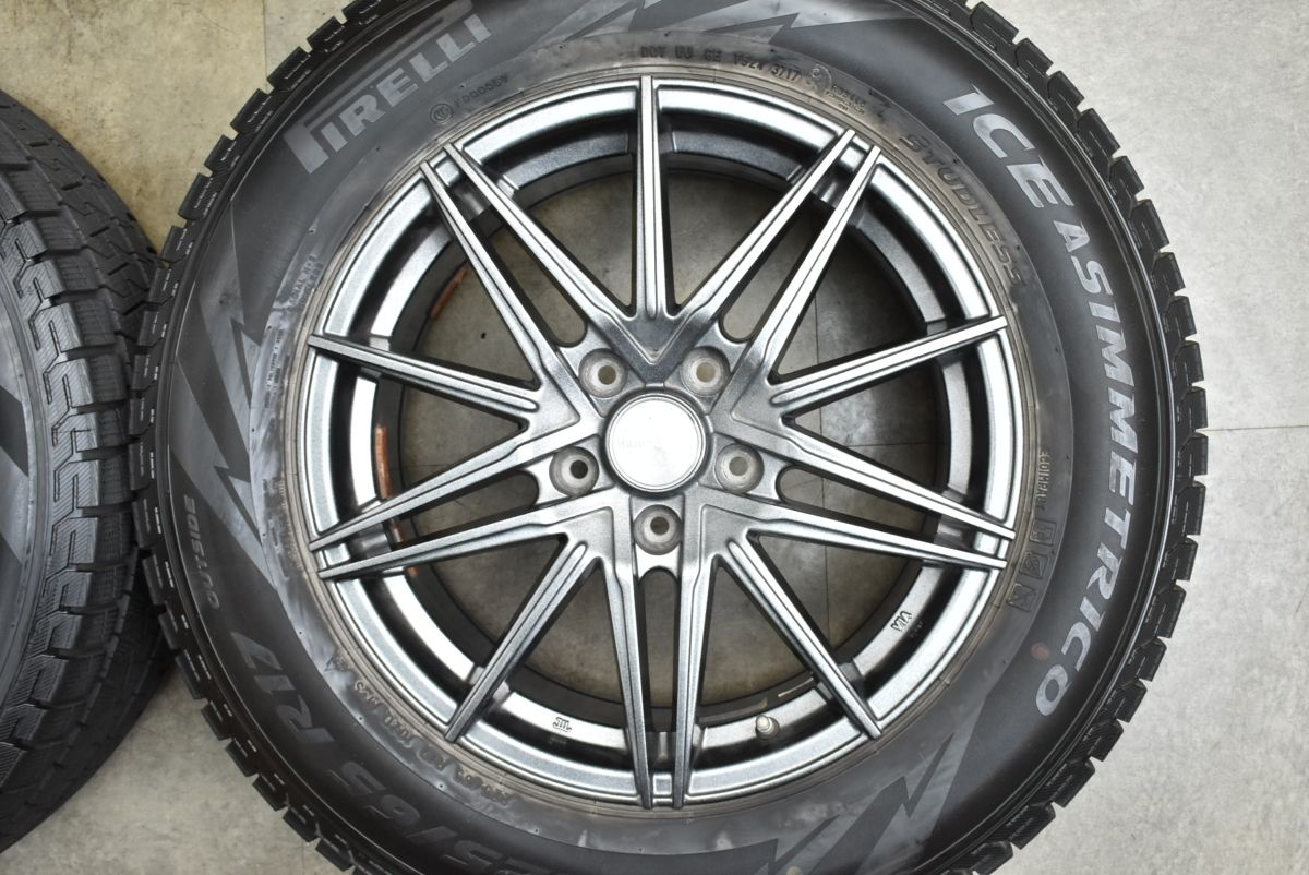  交換用に ヒューマンライン 17 in 7 J 48 PCD 114 3 ピレリ アイスアシンメトリコ 225 65 R エクストレイル CX 5 8 17インチ タイヤ ホイールセット