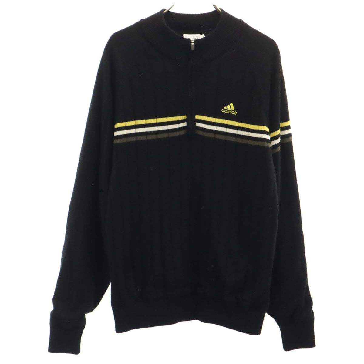 adidas アディダス ゴルフ 長袖 ハーフジップ セーター M ブラック 