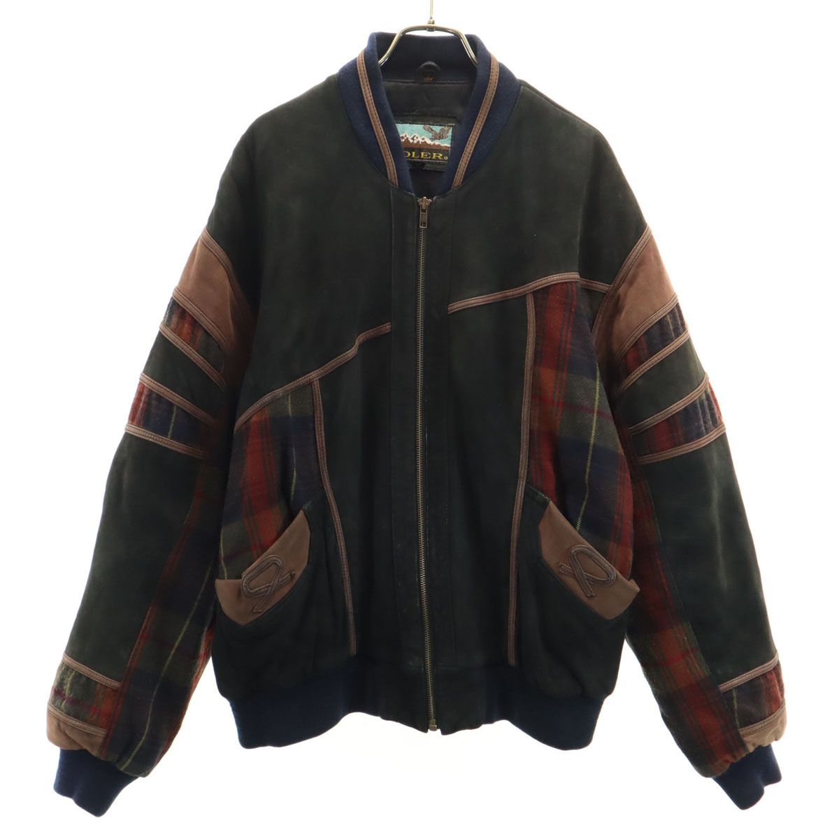 ADLER アドラー 90s 00s オールド レザージャケット M モスグリーン 