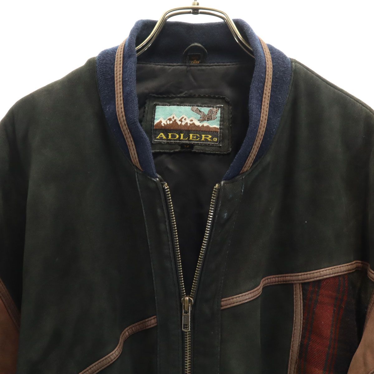 ADLER アドラー 90s 00s オールド レザージャケット M モスグリーン 