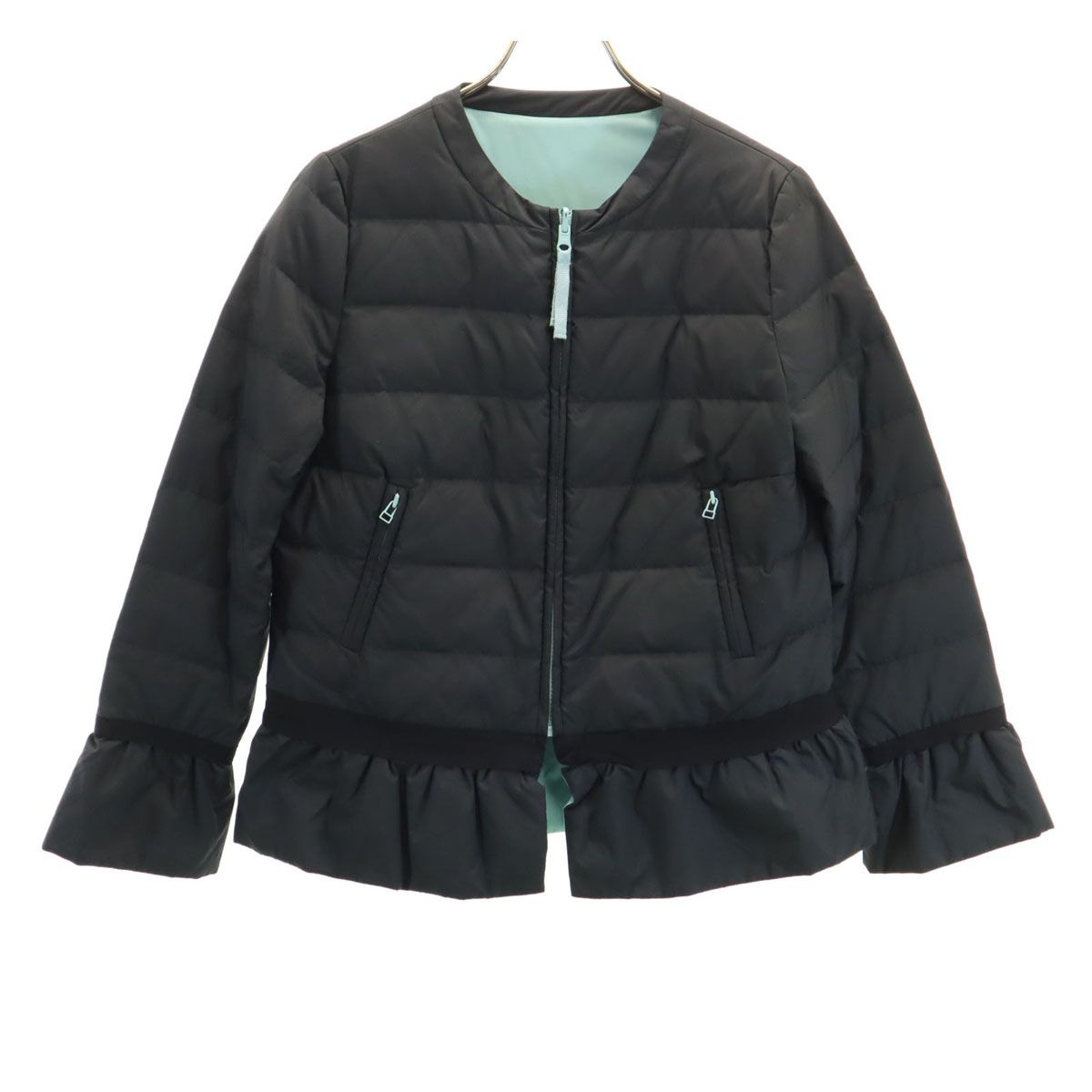LANVIN en Bleu ランバンオンブルー ノーカラー ダウンジャケット 38