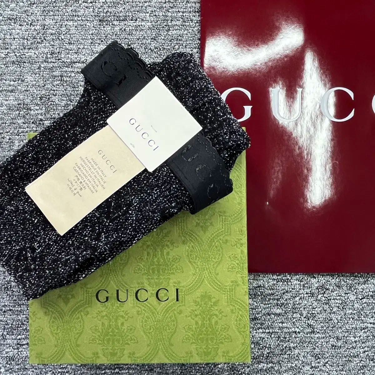  グッチ ストッキング GG ロゴ タイト ブラック - シルバー ストッキング レッグウェア