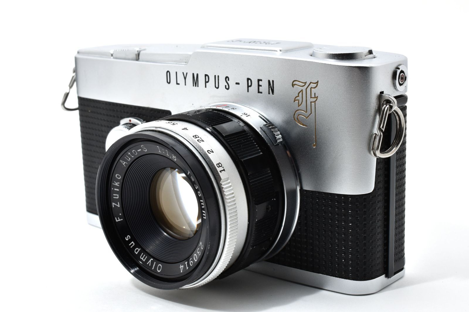 オリンパス OLYMPUS PEN F F.Zuiko Auto-S 38mm F1.8 ペン ボディ ハーフサイズ 一眼レフフィルムカメラ レンズセット フィルター フード ケース付き 2655796A