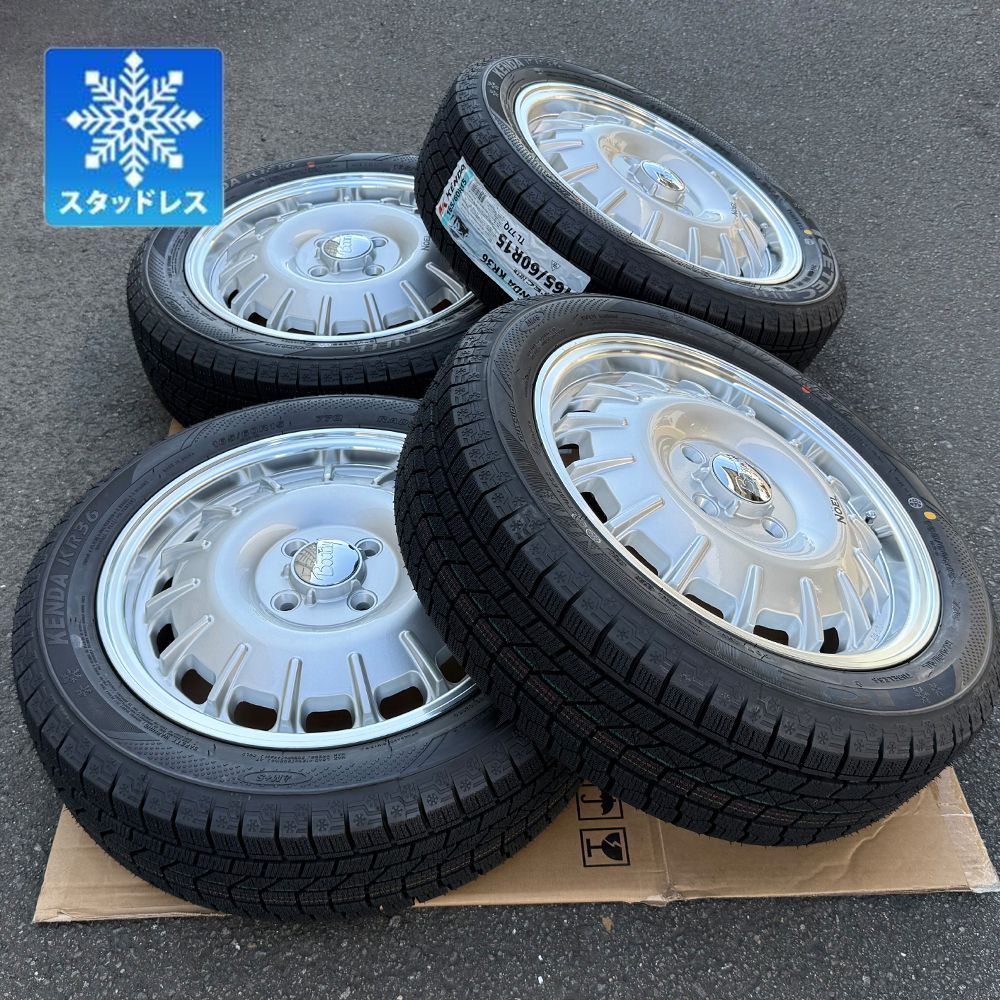  車種 ハスラー デリカミニ ハイゼット ジャンボ スタッドレス タイヤホイール KENDA KR 36 165 60 R 15 Bounty Noel 4本セット 冬用 15インチ タイヤ ホイールセット