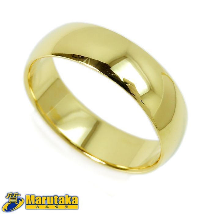 K18 甲丸リング 18金イエローゴールド 19号 約6.0g 指輪 シンプル ジュエリー メンズ レディース 貴金属 地金 無地 GOLD 質屋 丸高 甲子園店 ユニセックス jewelry 25k289-1 資産