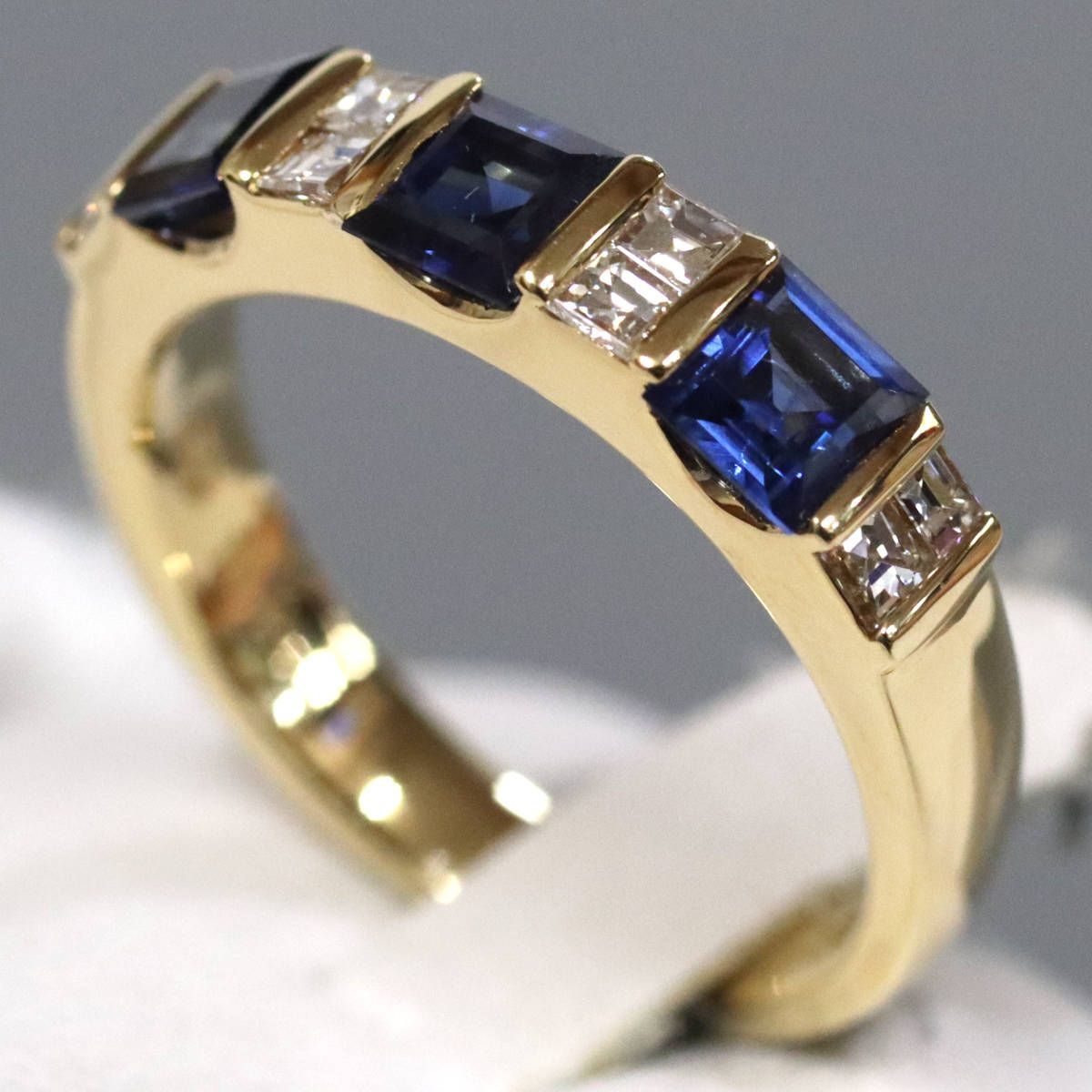 K 18サファイアダイヤモンドリング S 1.18 D 0.33 5.4 g 12 ソーティング