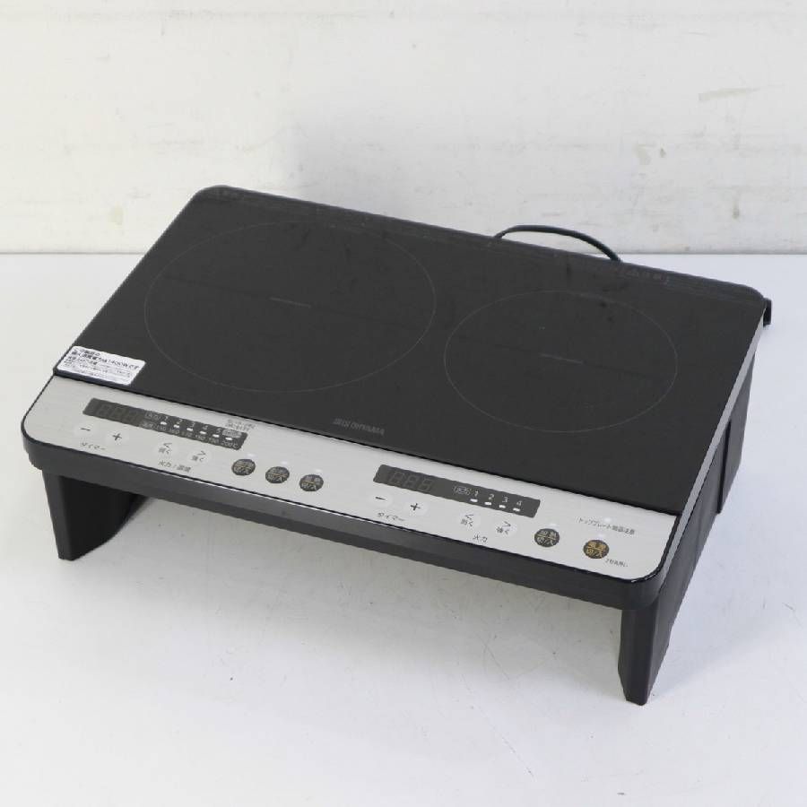 アイリスオーヤマ 2口 IHクッキングヒーター 脚付き IHK-W12SP-B 2020