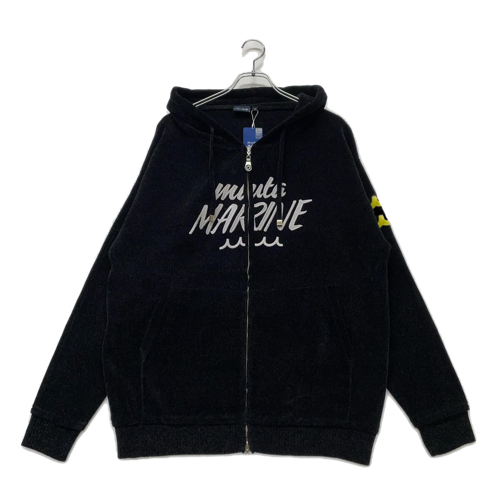 メンズ ムータマリン muta MARINE パーカー 6 L 黒 ブラック モールスムースニット ロゴ刺しゅう