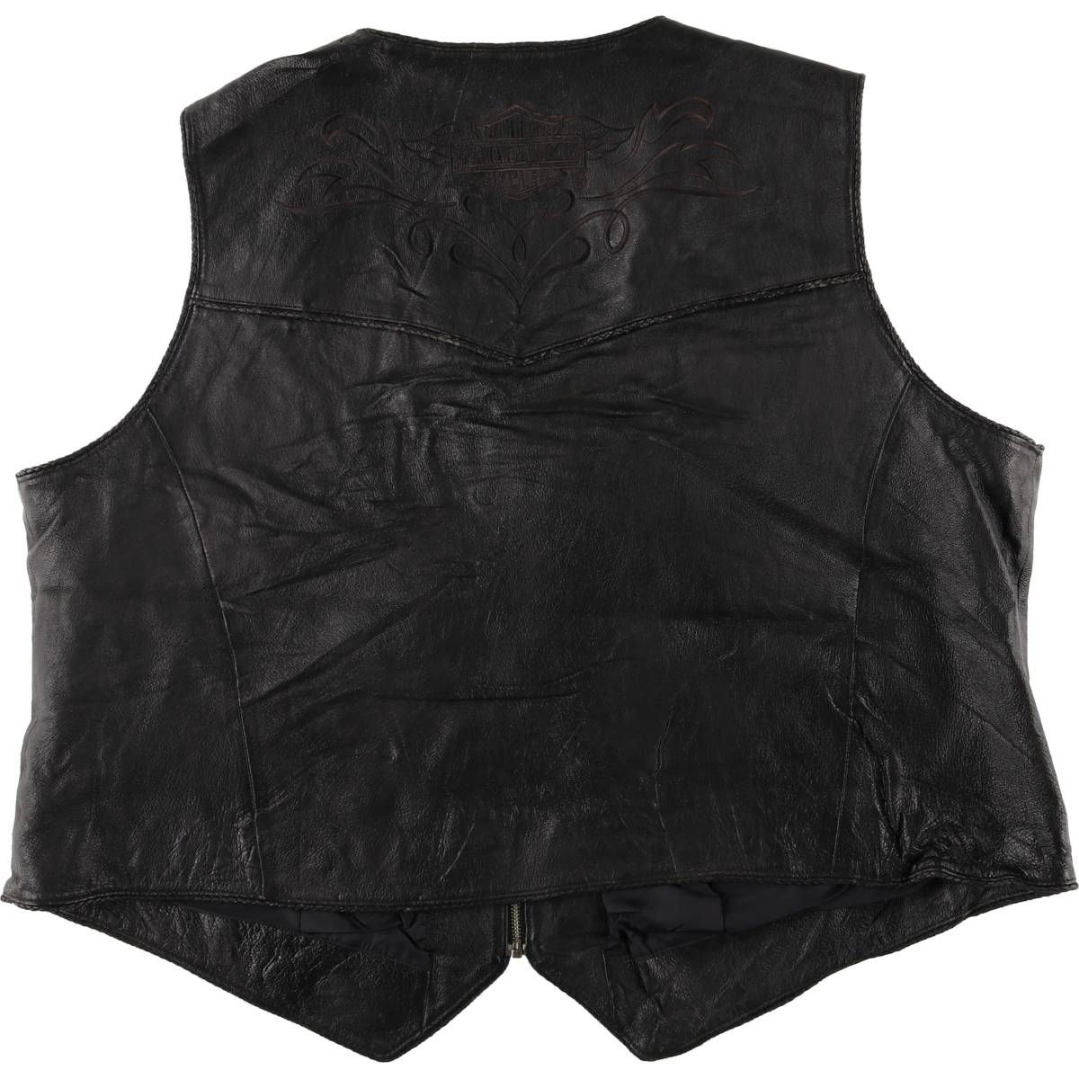 古着 ハーレーダビッドソン Harley-Davidson レザーベスト レディースXXL相当 eaa588462