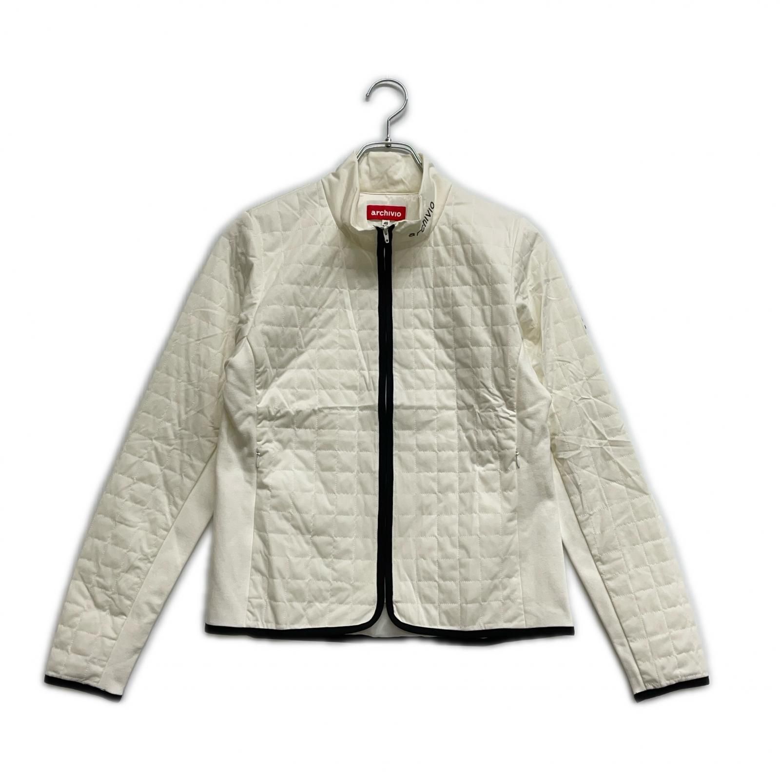 レディース アルチビオ archivio ブルゾン 40 L 白 ホワイト フルジップ 中綿 裏起毛