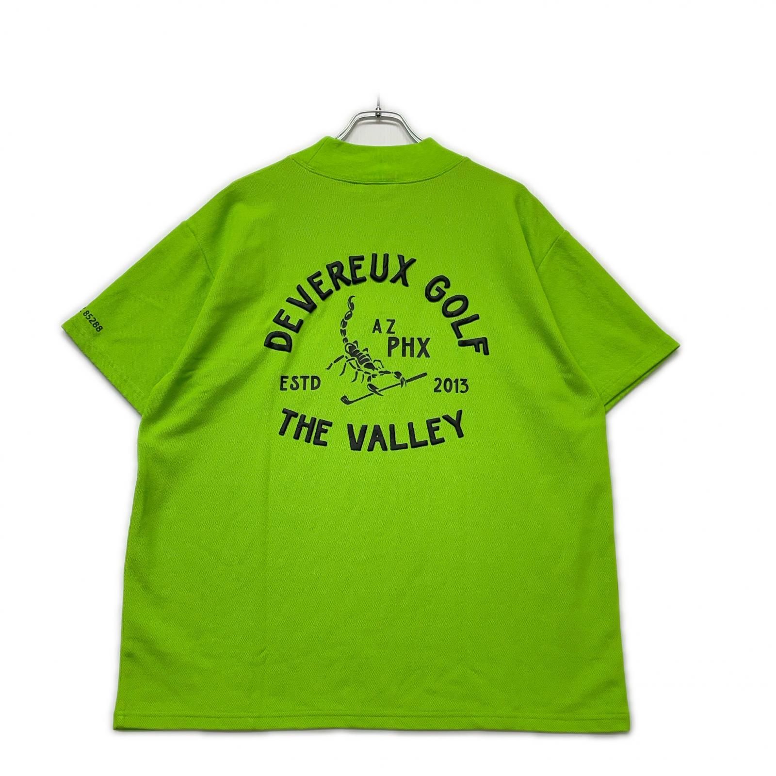 メンズ 半袖シャツ M 黄緑 デヴァローゴルフ モックネック