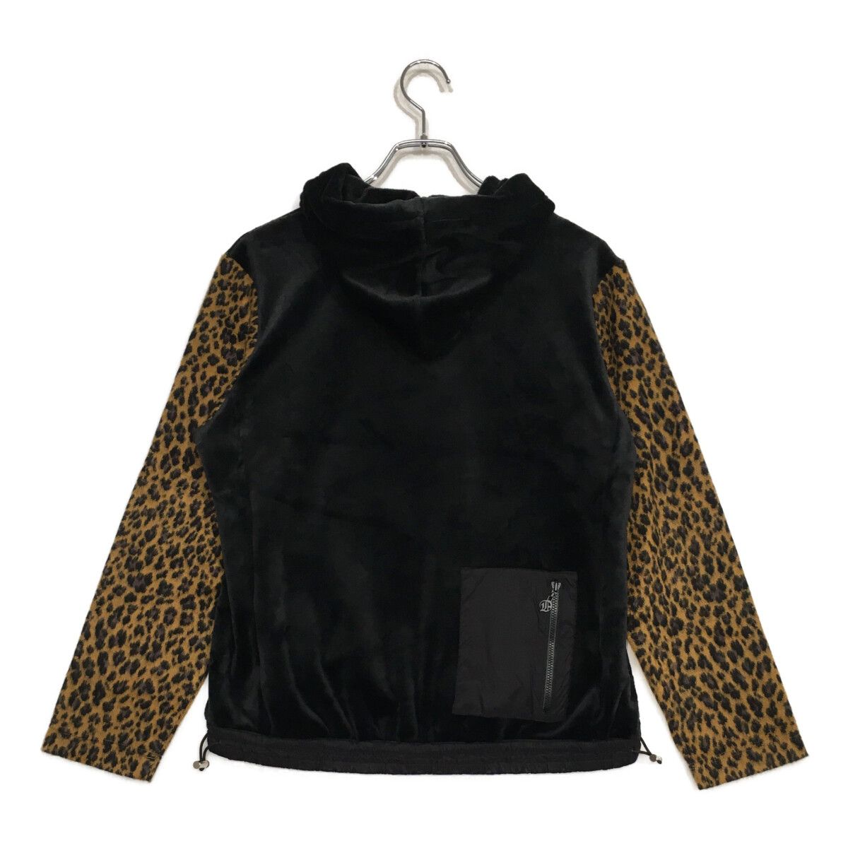 レディース ダンスウィズドラゴン DANCE WITH DRAGON パーカー 3 L 黒×茶 ベロア ニット ヒョウ柄 裏起毛