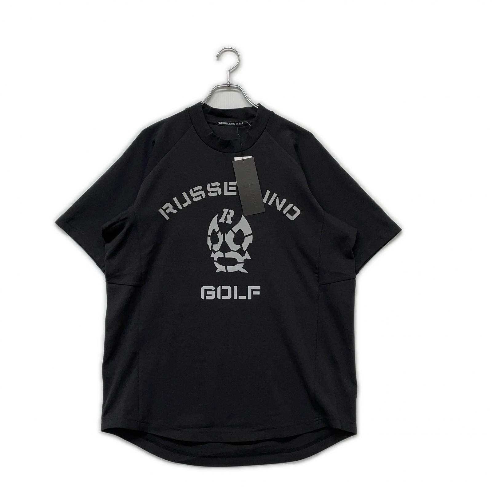 メンズ ラッセルノ RUSSELUNO 半袖シャツ 6 LL 黒 ブラック モックネック ルチャ