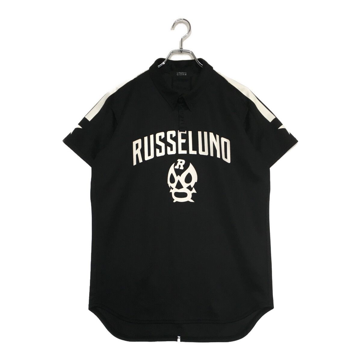メンズ ラッセルノ 半袖ポロシャツ 6 LL 黒 ブラック ボタンダウン