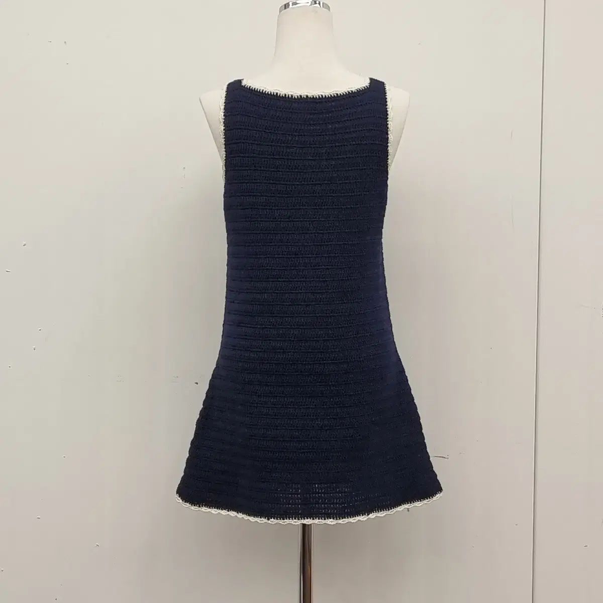  S Celine セリーヌ コットン クロシェ ミニ ONE PIECE ドレス 長袖 七分袖 ミニワンピース