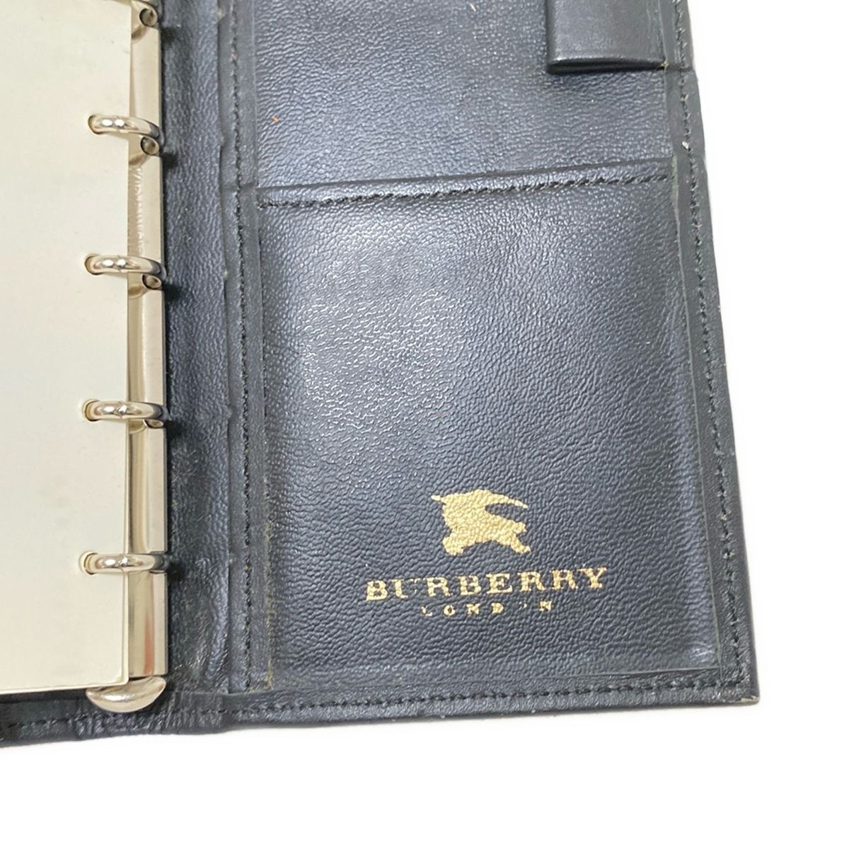 バーバリーロンドン Burberry LONDON 手帳 - レザー ベージュ×黒 バーバリーロンドン Burberry LONDON 手帳 - レザー ベージュ×黒
