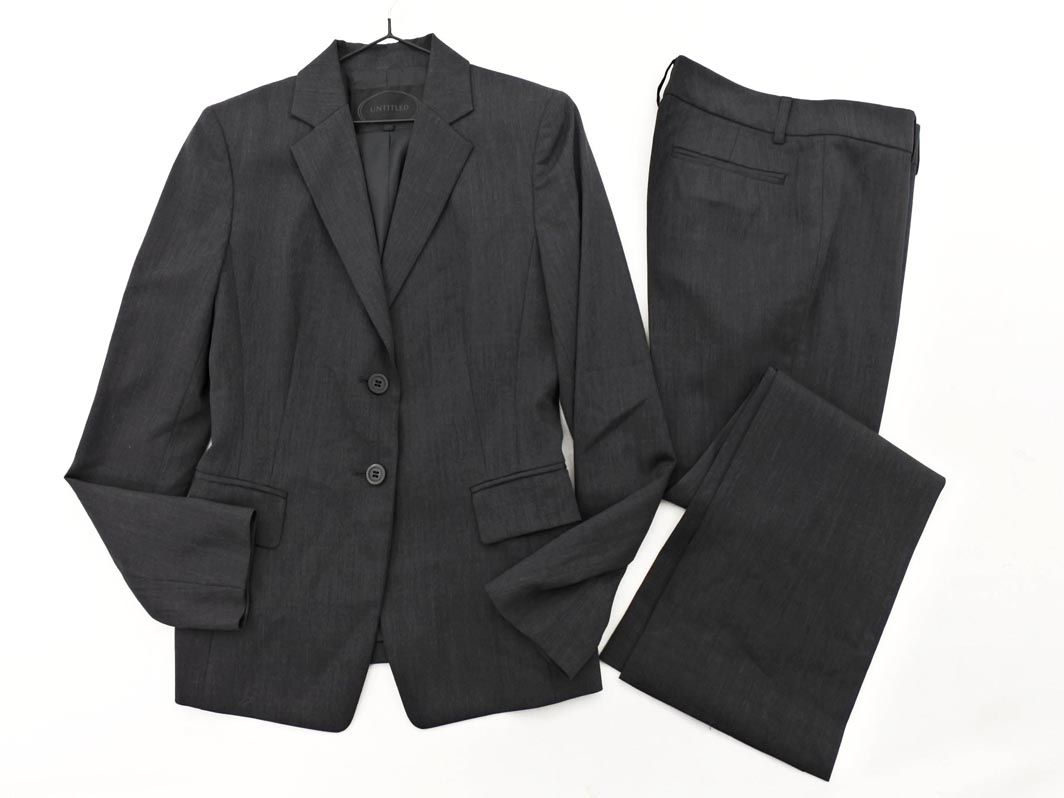 【新品】アンタイトル シングル1B パンツスーツセットアップ グレー 3 UNTITLED アンタイトル セットアップ ジャケット パンツ スーツ