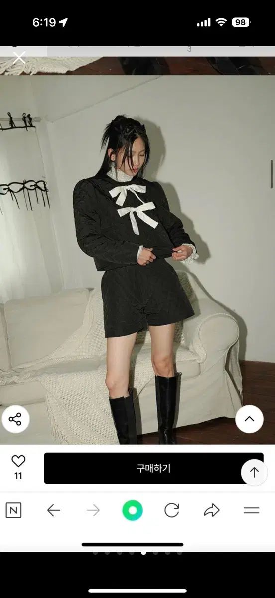 SWEET BITTER ブラック キルティング リボン セット